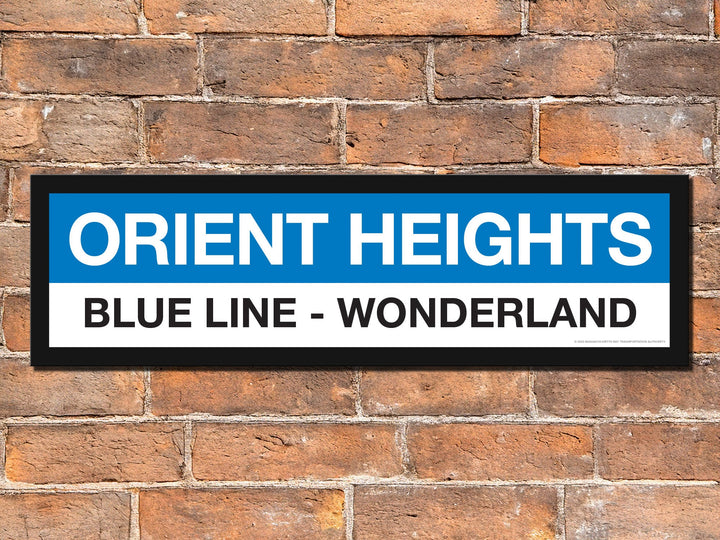 Boston MBTA BLUE LINE Framed Replica Station Signs