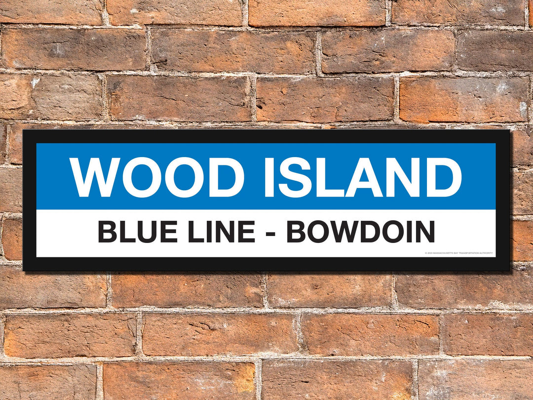 Boston MBTA BLUE LINE Framed Replica Station Signs