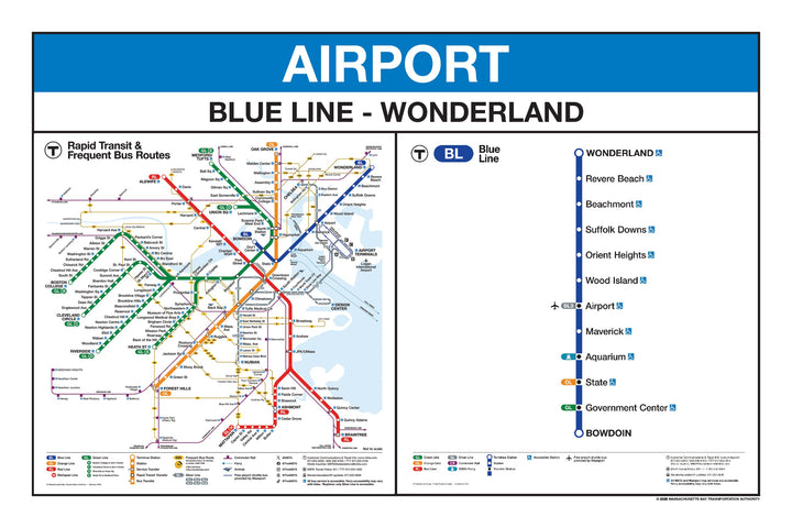 Boston MBTA Blue Line Station Panel Prints