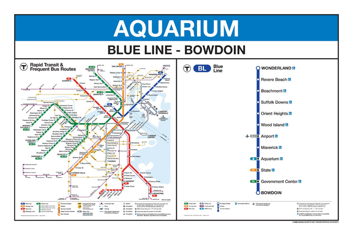 Boston MBTA Blue Line Station Panel Prints