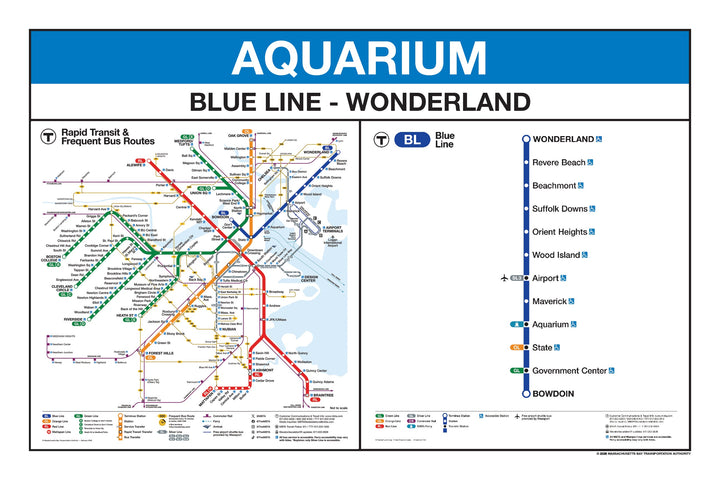 Boston MBTA Blue Line Station Panel Prints