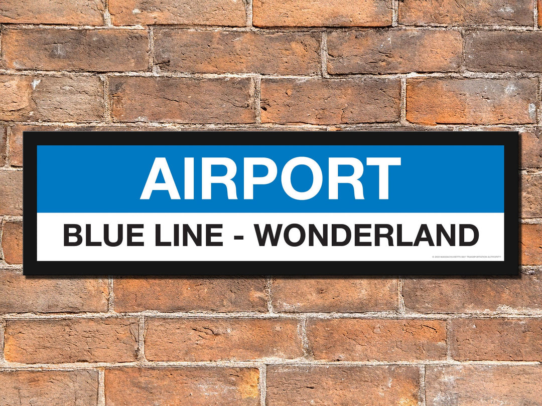 Boston MBTA BLUE LINE Framed Replica Station Signs