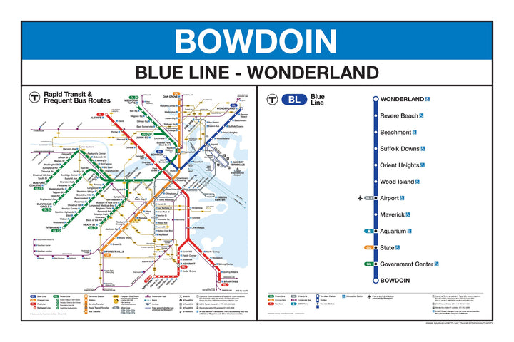 Boston MBTA Blue Line Station Panel Prints