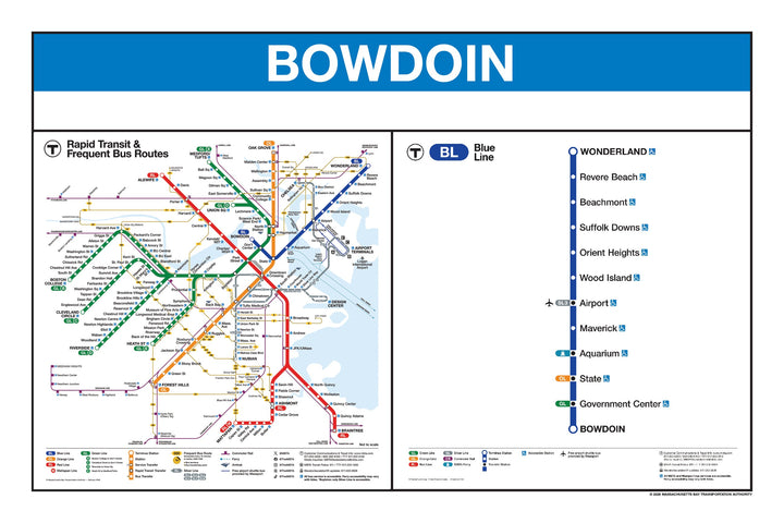 Boston MBTA Blue Line Station Panel Prints