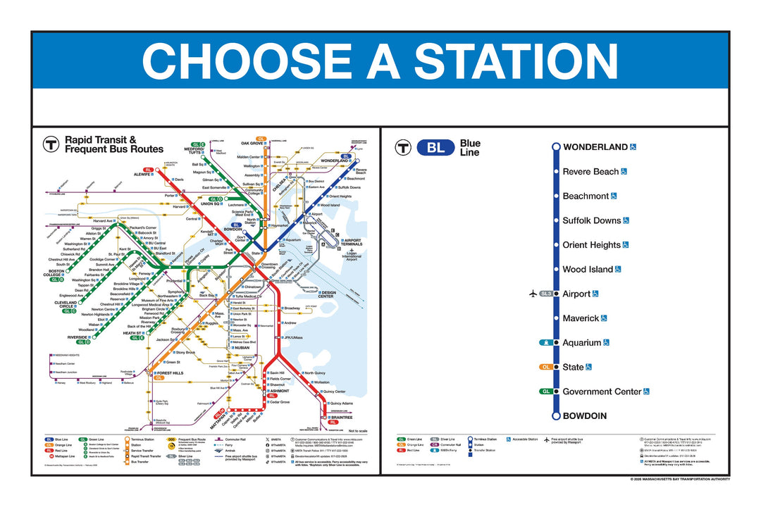 Boston MBTA Blue Line Station Panel Prints