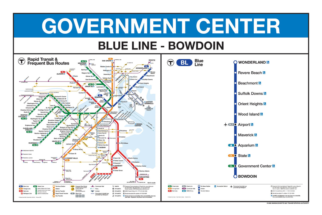 Boston MBTA Blue Line Station Panel Prints