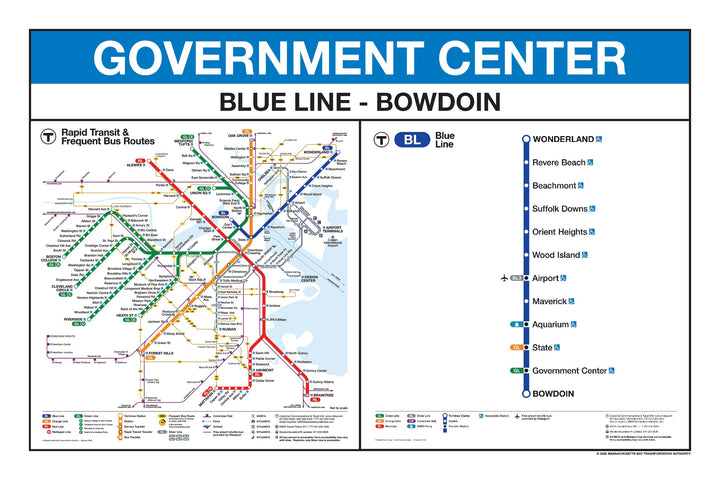 Boston MBTA Blue Line Station Panel Prints