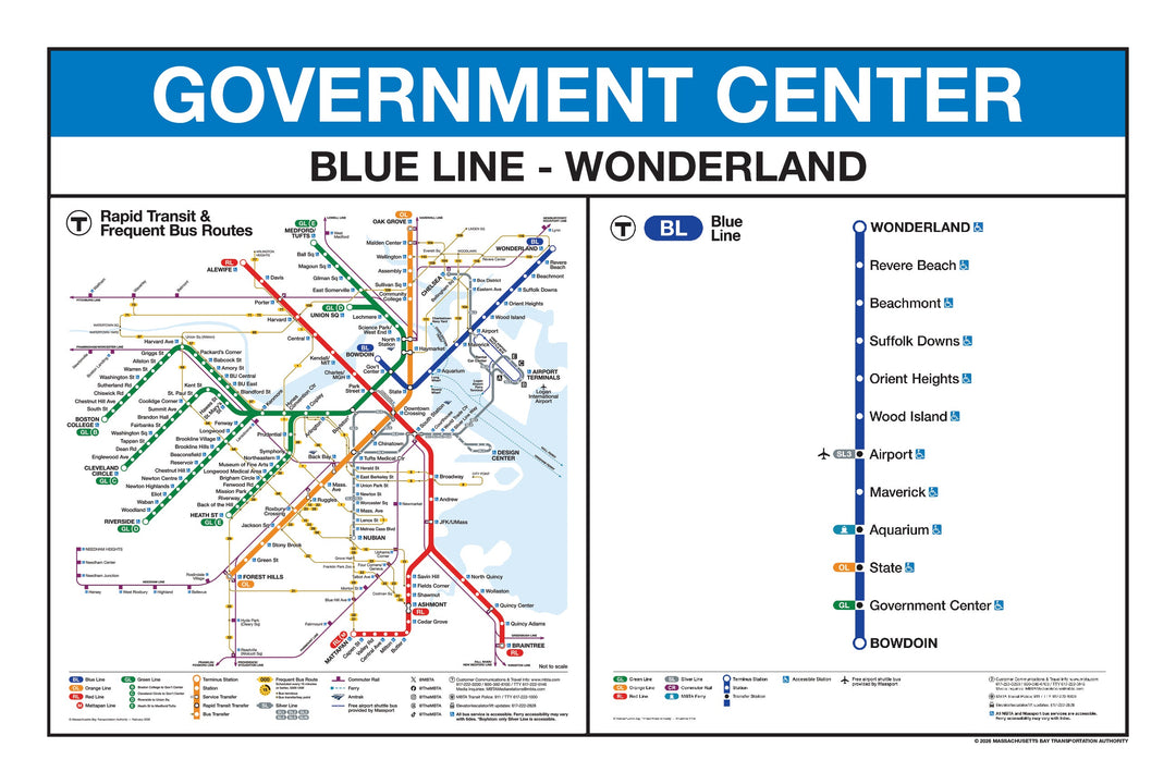 Boston MBTA Blue Line Station Panel Prints