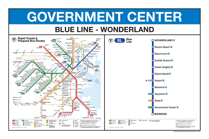 Boston MBTA Blue Line Station Panel Prints