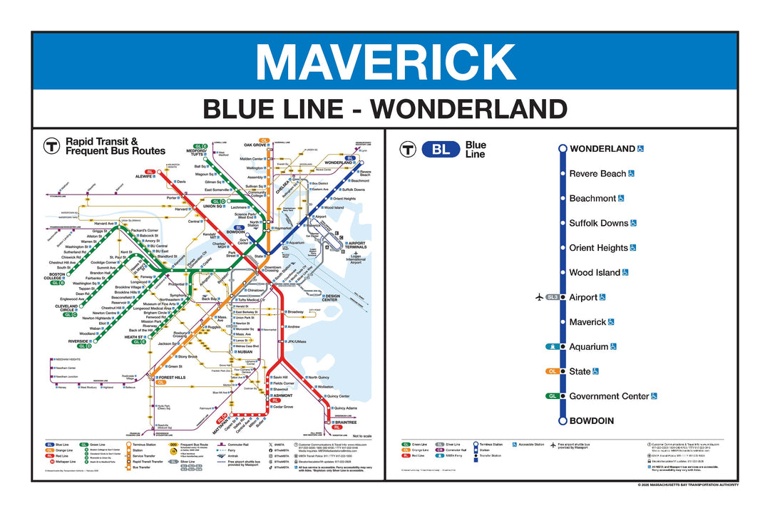 Boston MBTA Blue Line Station Panel Prints