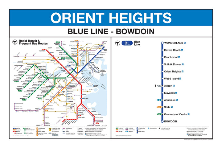 Boston MBTA Blue Line Station Panel Prints