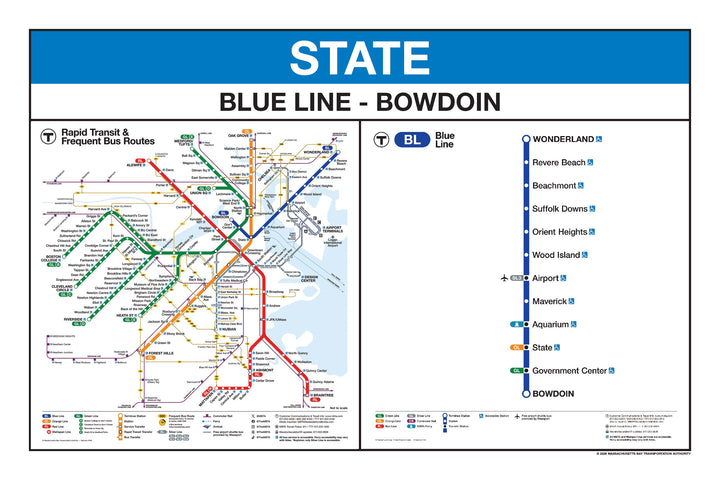 Boston MBTA Blue Line Station Panel Prints
