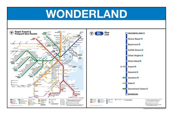 Boston MBTA Blue Line Station Panel Prints