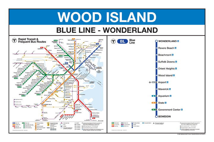 Boston MBTA Blue Line Station Panel Prints
