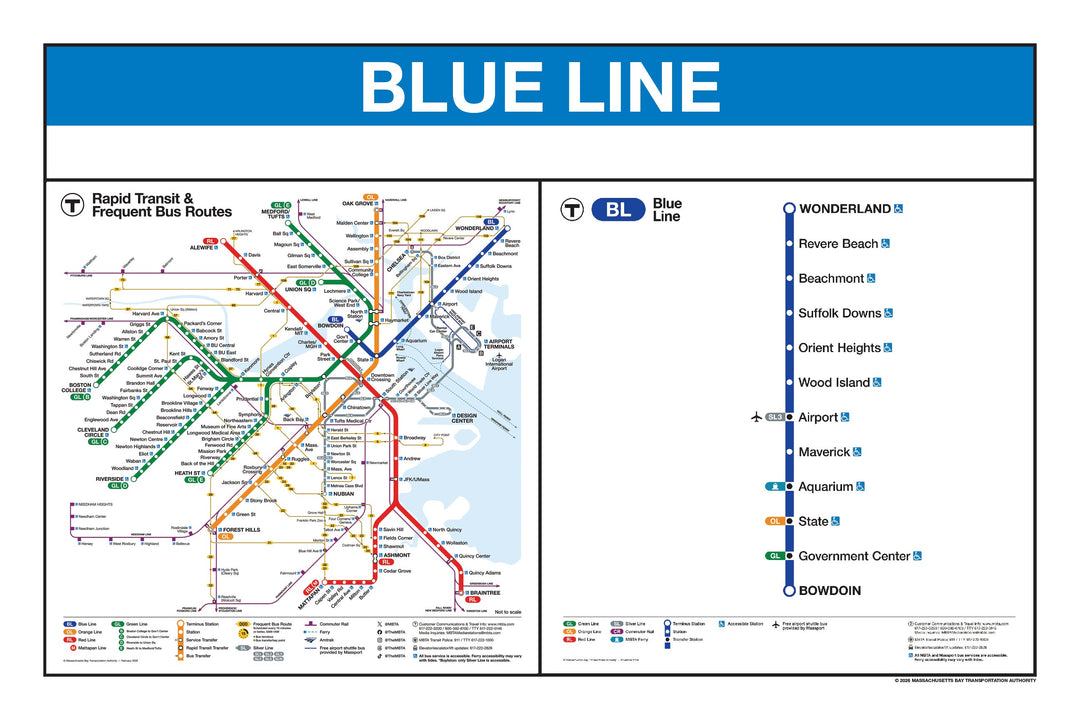 Boston MBTA Blue Line Station Panel Prints