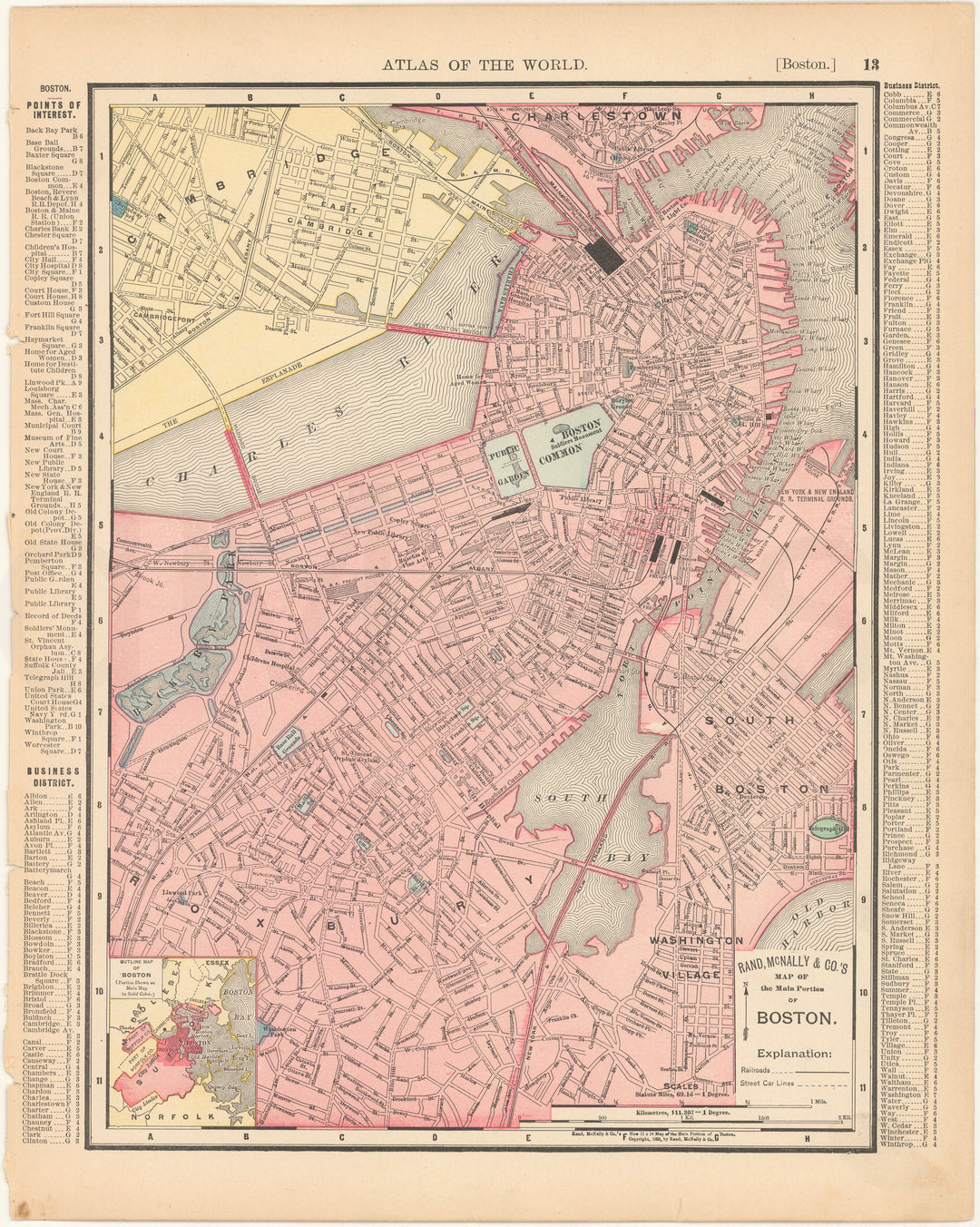 Boston, Massachusetts 1895 (Rand McNally)