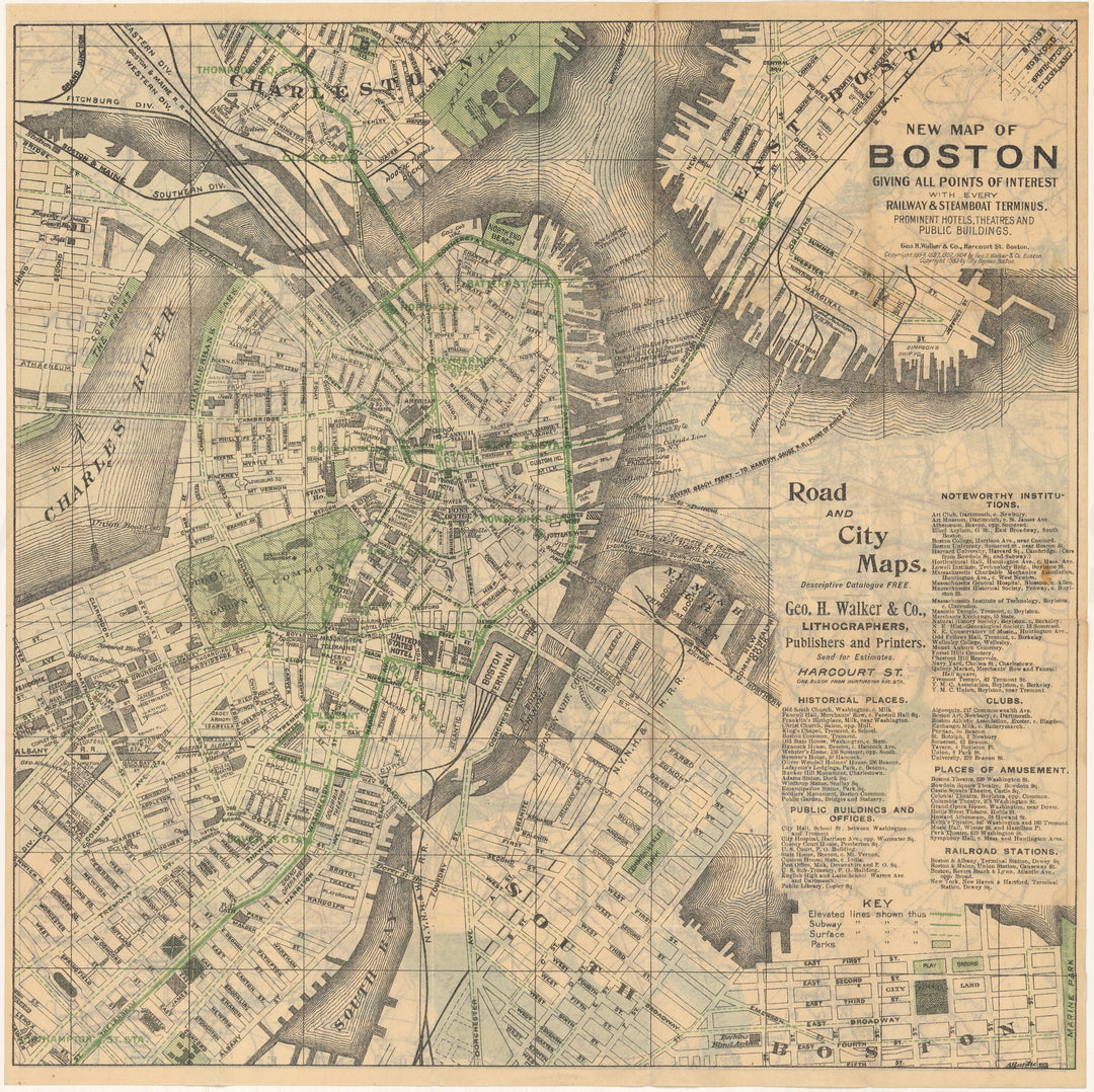 Boston Chowder Map Boston, Massachusetts 1904 (Side A: City Map) – WardMaps LLC