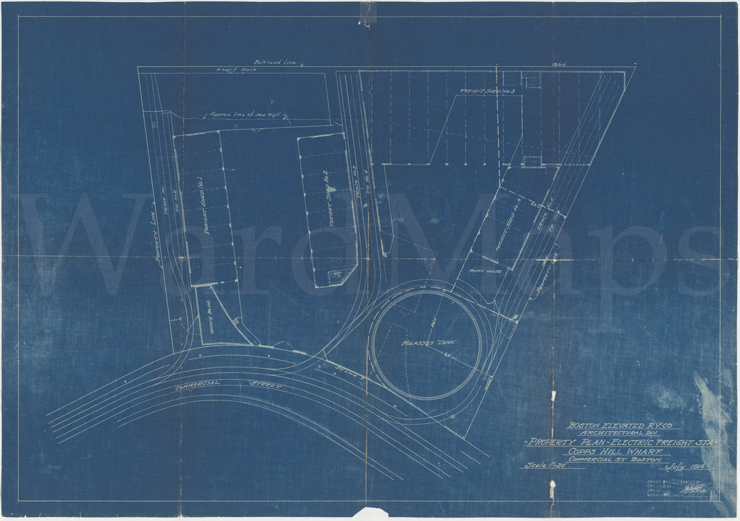 Copps Hill Wharf with Molasses Tank, Boston, Massachusetts 1916