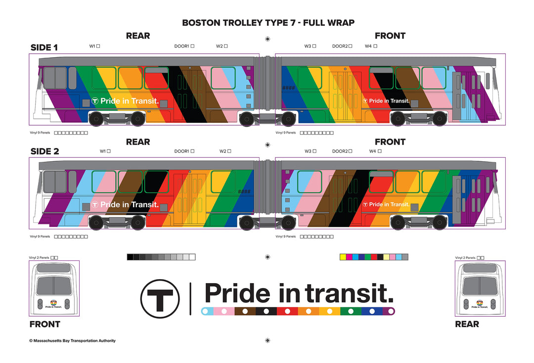 Boston MBTA Pride in Transit Type 7 Graphic Art