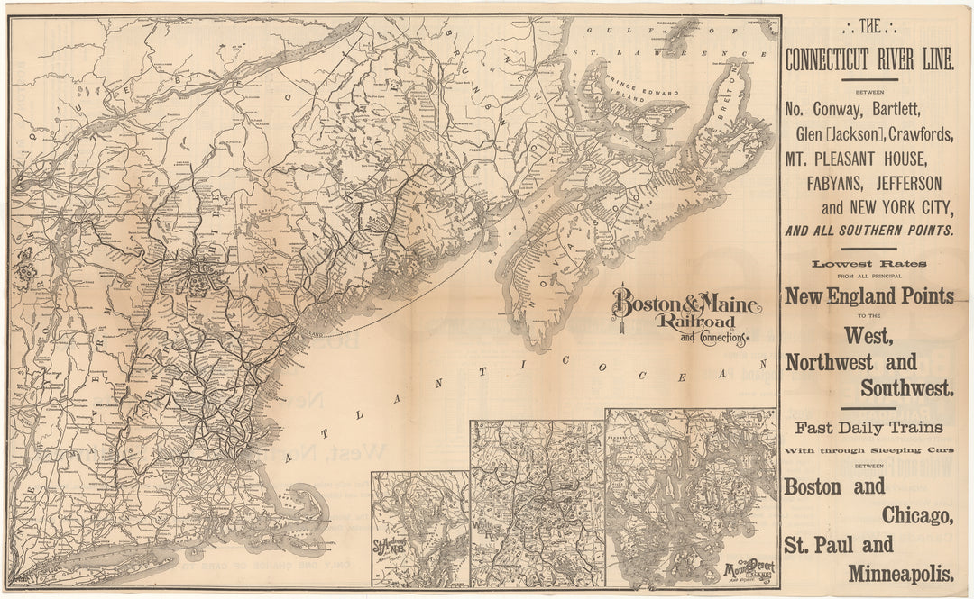 Boston & Maine Railroad System Map 1898