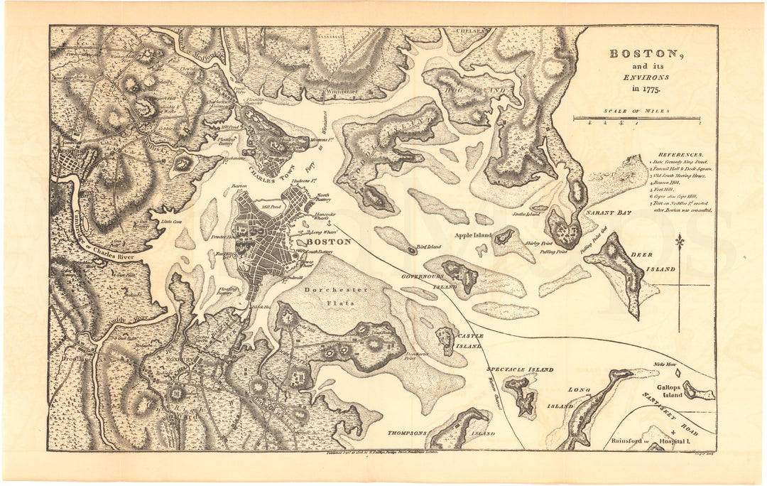 Boston, Massachusetts and its Environs in 1775 (1806)