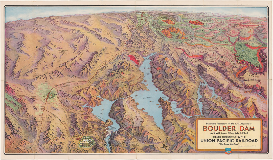 Boulder Dam (Hoover Dam) Region, Nevada and Arizona 1938