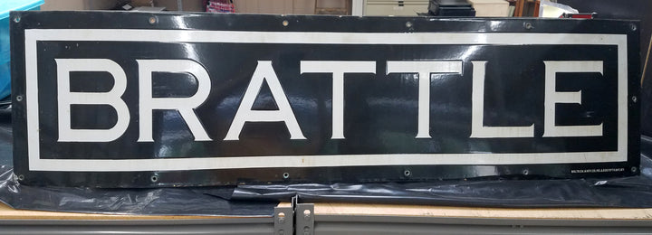 Brattle Platform Antique Subway Station Sign from Scollay Under Station, Boston, Massachusetts