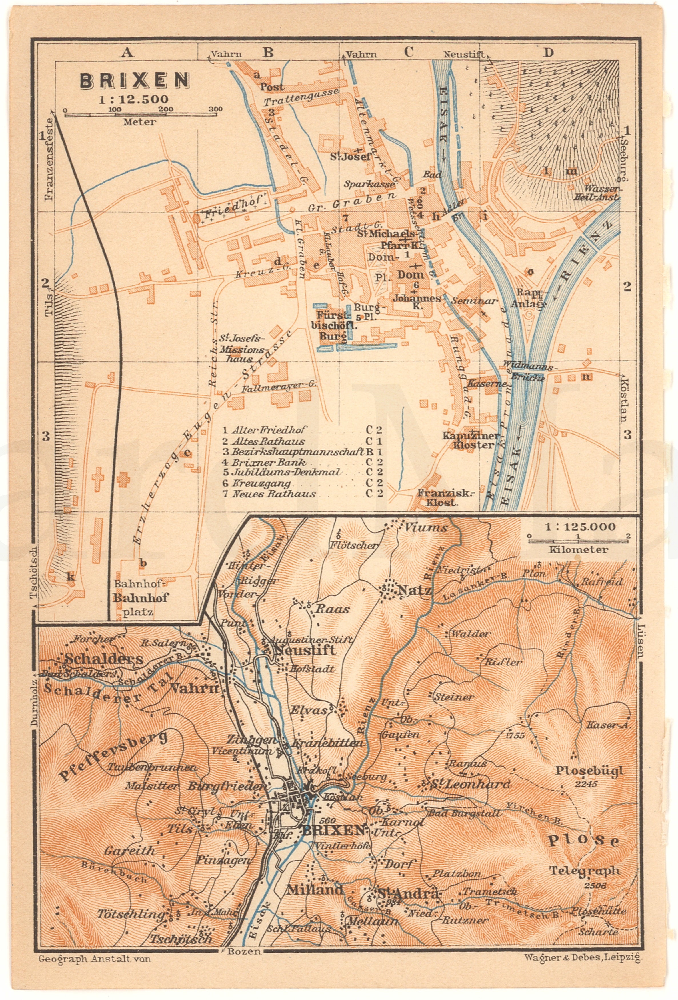 Brixen, Italy 1911 (Eastern Alps) – WardMaps LLC