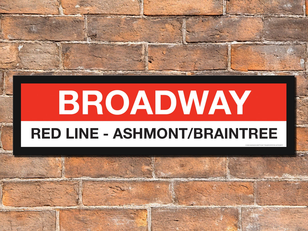 Boston MBTA RED LINE Framed Replica Station Signs
