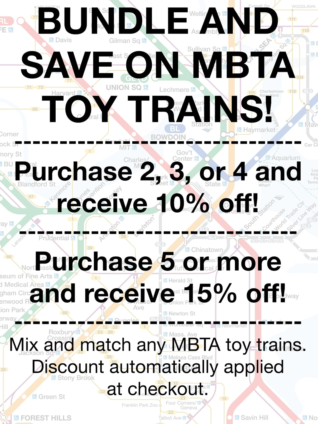 Boston MBTA Commuter Rail Wooden Toy Train Set