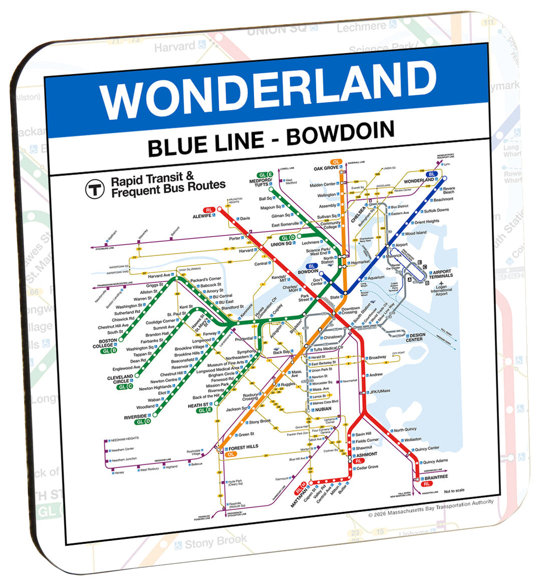 Boston MBTA Wonderland Blue Line Station Coaster