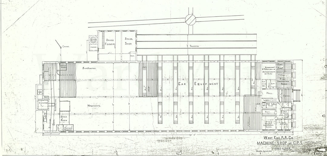 West End Street Railway Co. CPS Machine Shop, Boston, Massachusetts 1893/98: First Floor