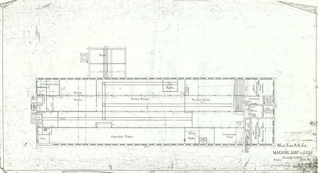 West End Street Railway Co. CPS Machine Shop, Boston, Massachusetts 1893/98: Second Floor