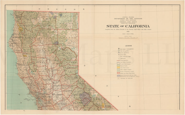 California 1928 (Two-Part Map)
