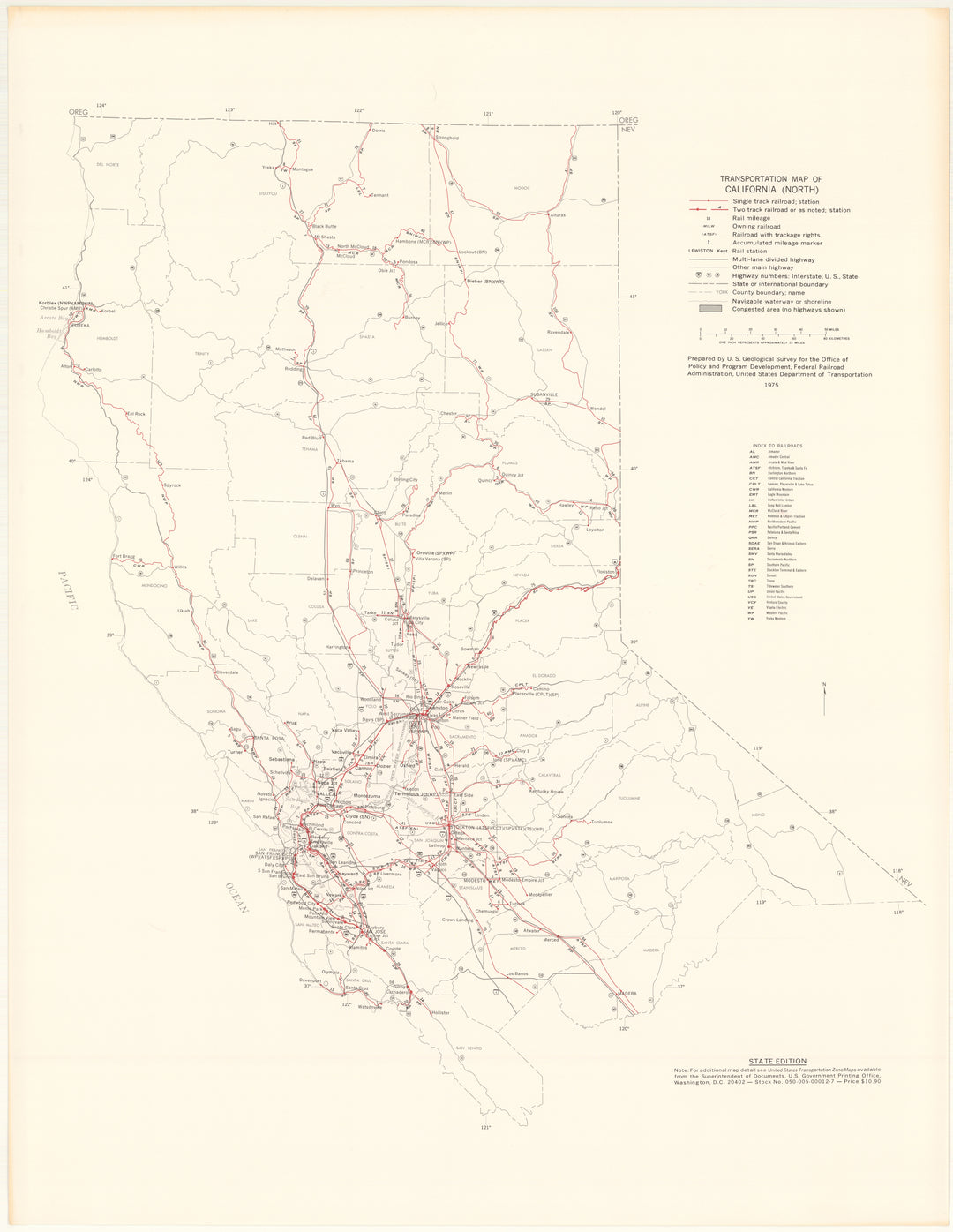 California North Transportation Map 1975: State Edition