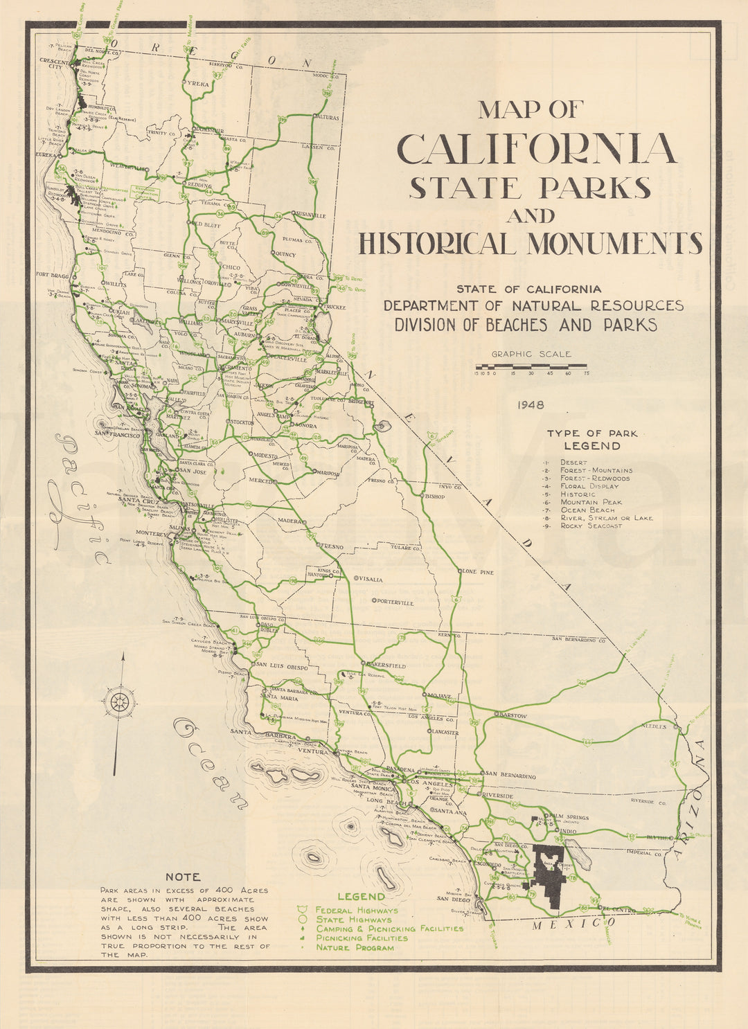 California State Parks and Historical Monuments 1948