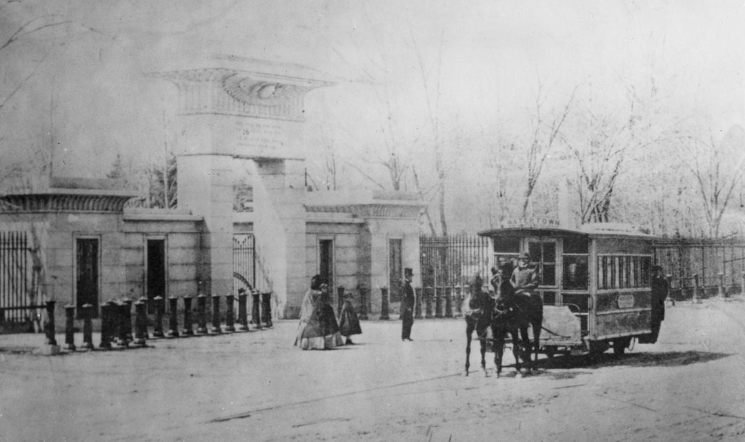 Horsecar at Mount Auburn Cemetery, Cambridge, Massachusetts Circa 1860