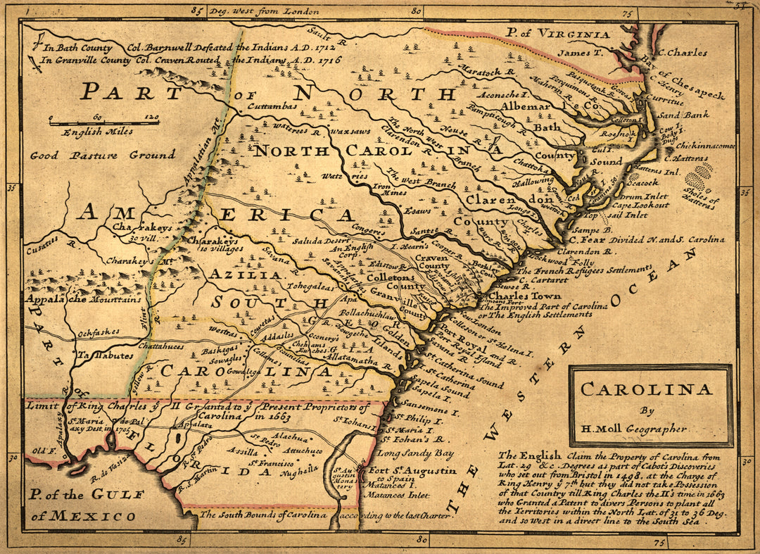 Carolina (North and South Carolina) 1732