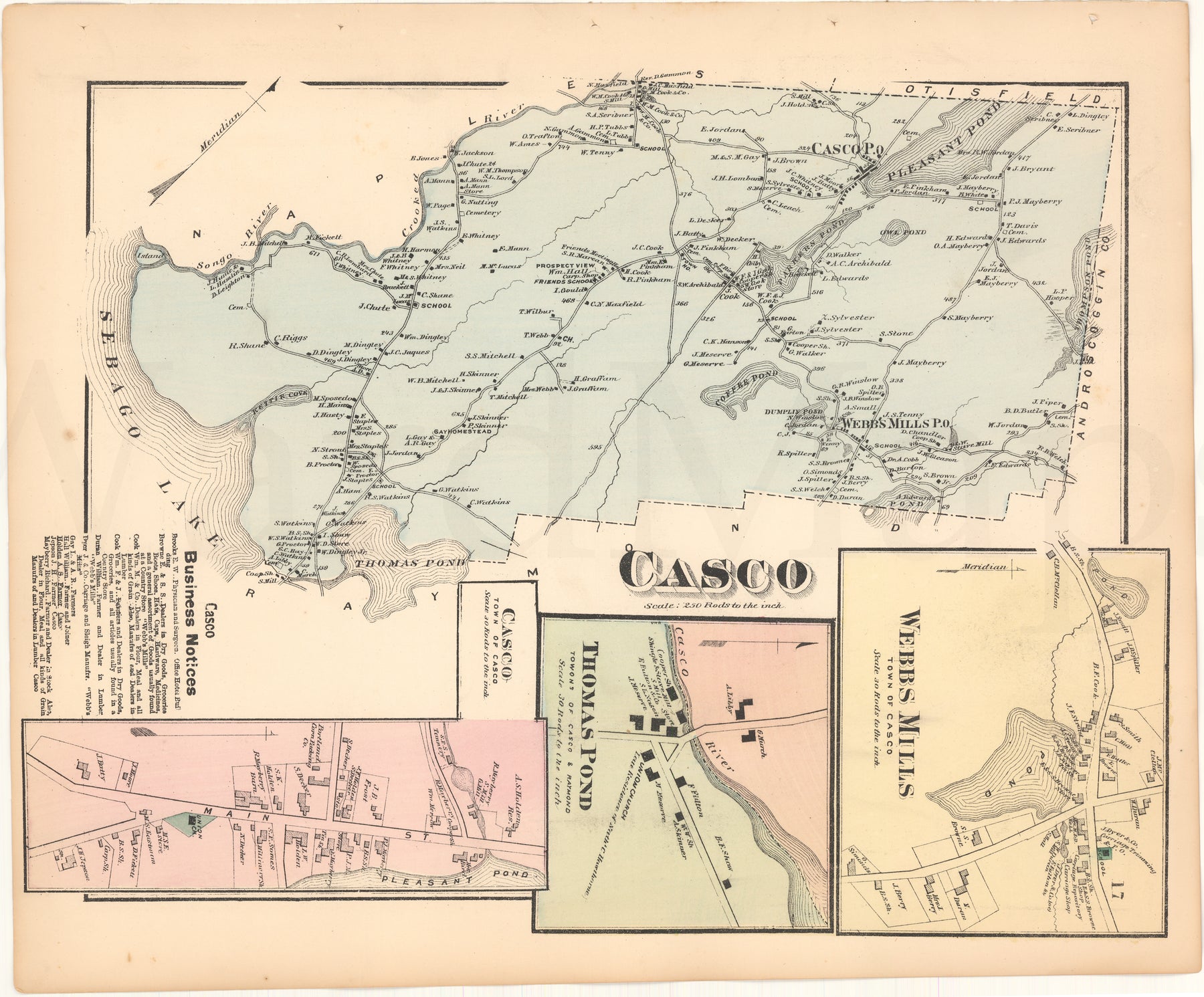 Casco, Maine 1871 – WardMaps LLC