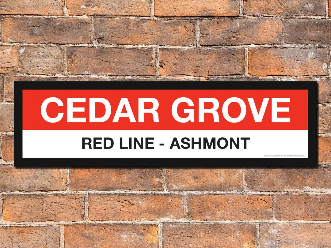Boston MBTA RED LINE Framed Replica Station Signs