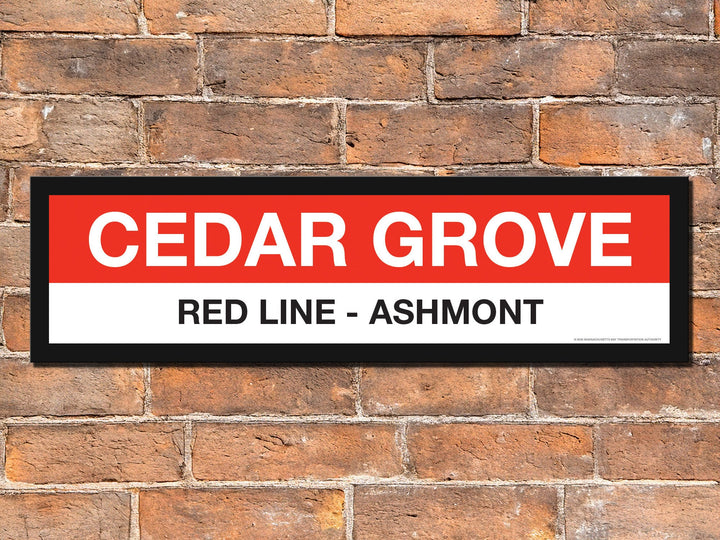 Boston MBTA RED LINE Framed Replica Station Signs
