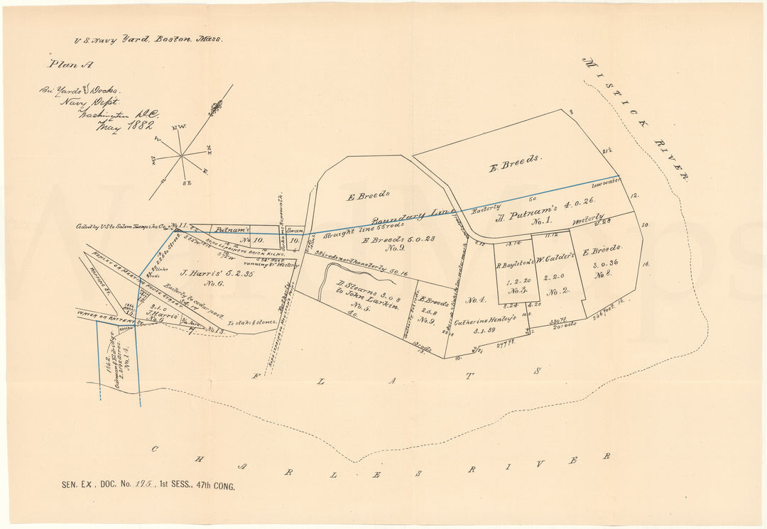 Charlestown, Massachusetts 1882: Navy Yard Lots