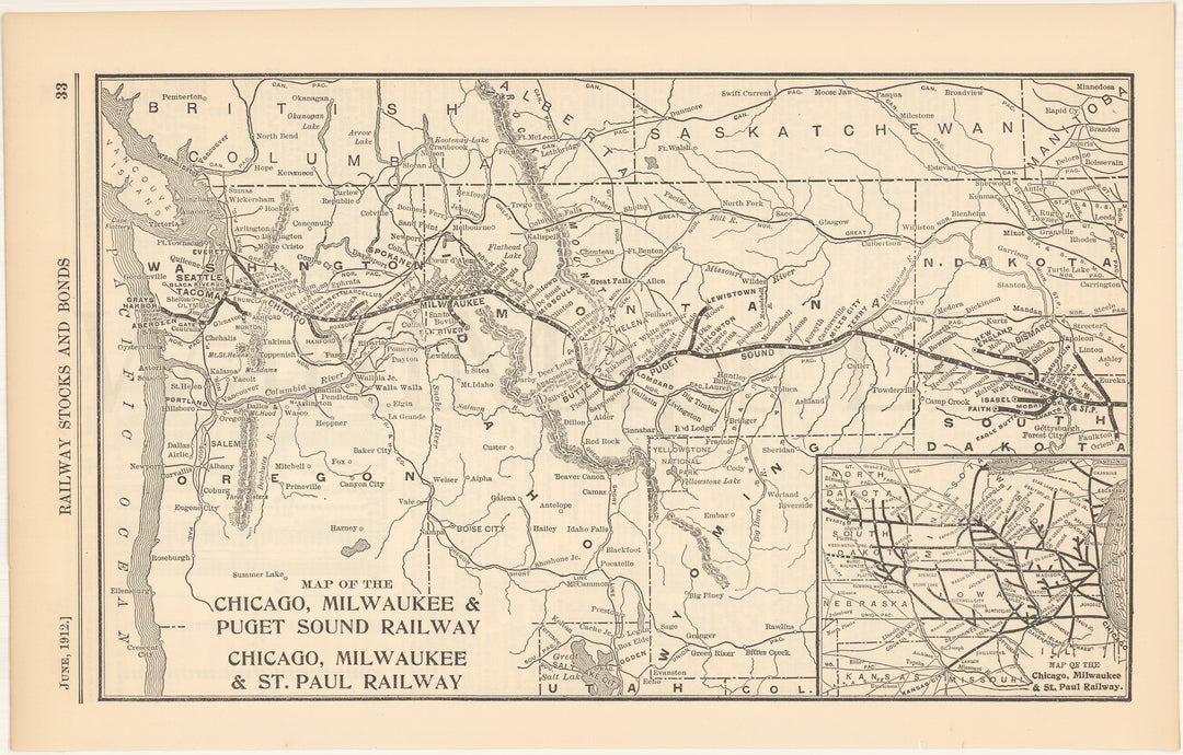 Chicago, Milwaukee & Puget Sound and Chicago, Milwaukee & St. Paul Railways 1912