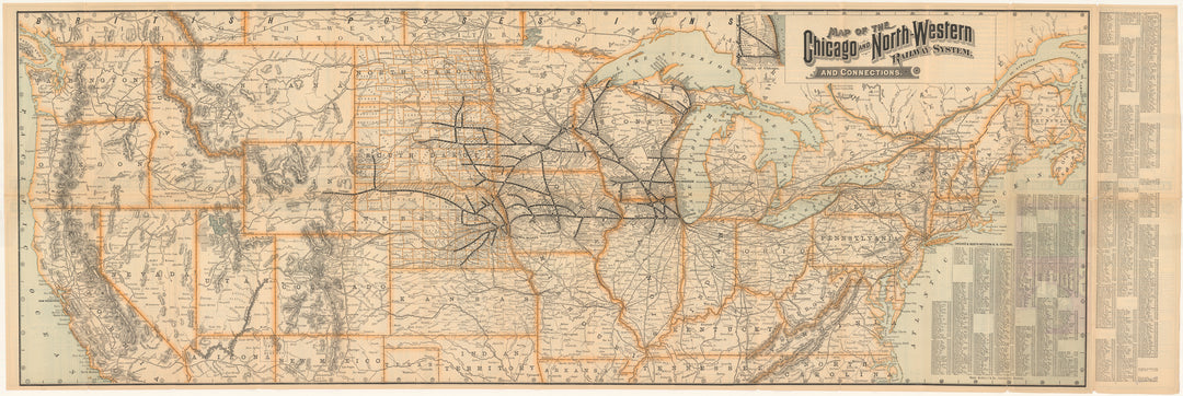 Cgw Rr Map Chicago and Northwestern Railway System and Connections – WardMaps LLC