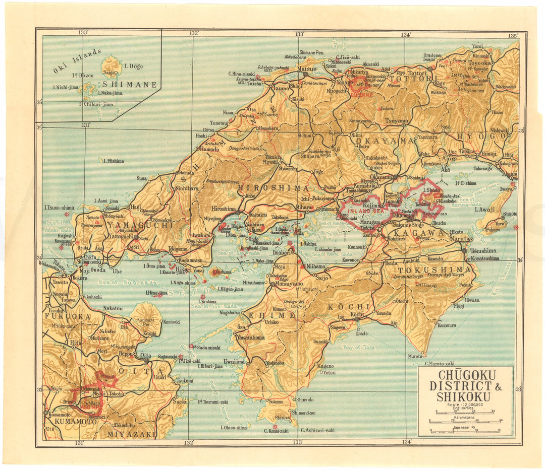 Western Honshu and The Inland Sea, Japan 1952