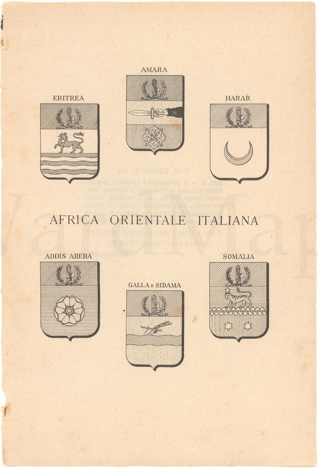 Italian East Africa Coats of Arms 1938