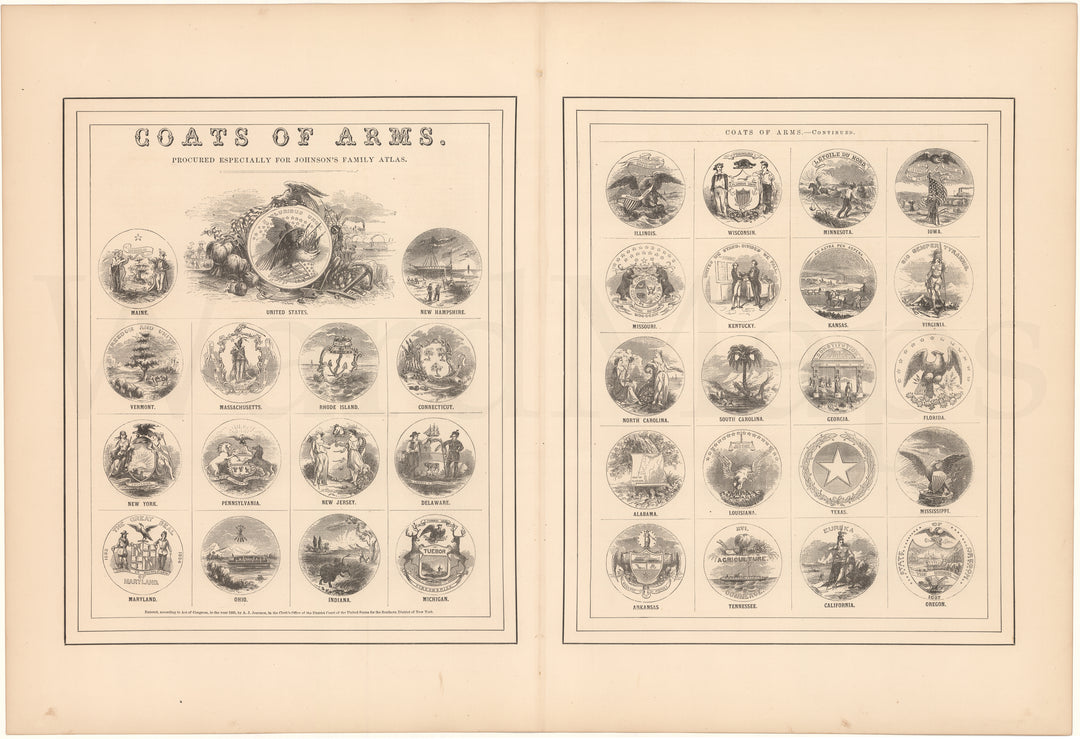 Coats of Arms 1870: USA and States