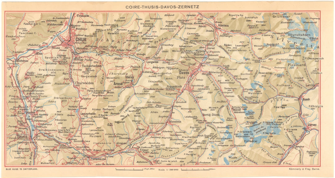 Chur - Thusis - Davos - Zernetz Region, Switzerland 1948