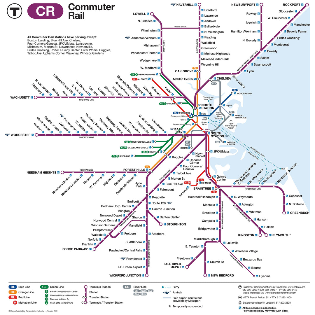 2025 MBTA Commuter Rail Map