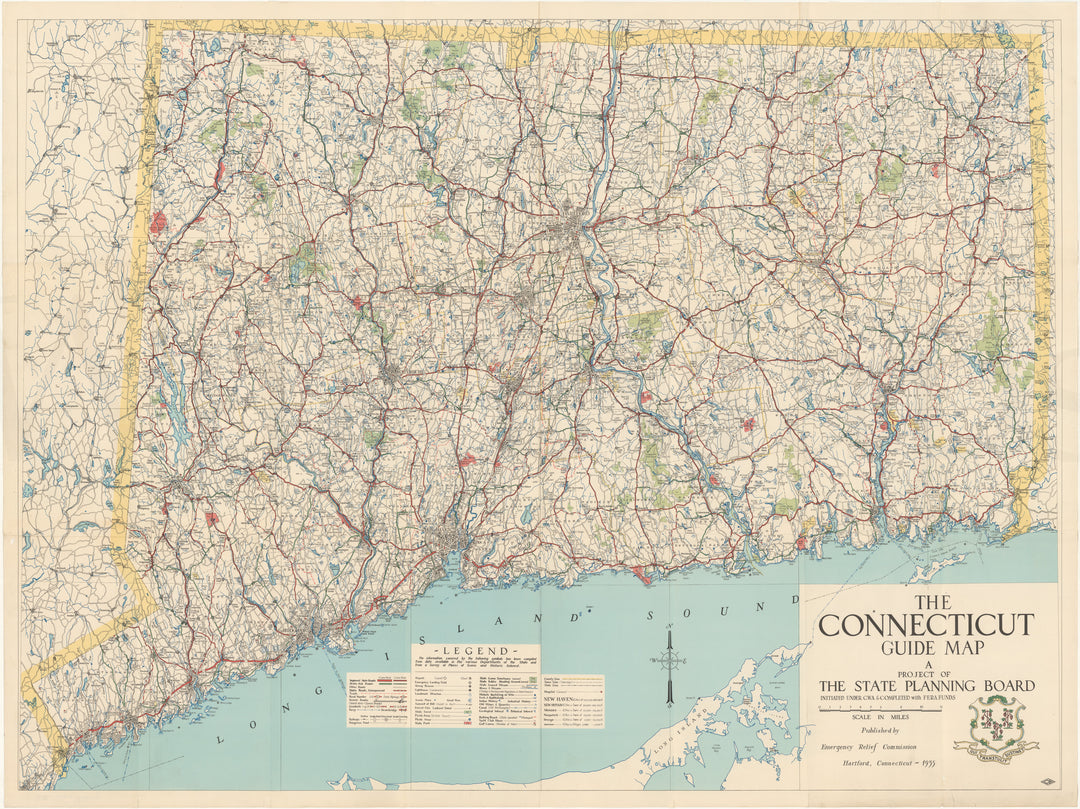 Connecticut Guide Map 1935